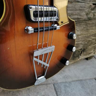 RIF 943 Meazzi Effe Vintage Violin Bass sunburst made in italy image 6