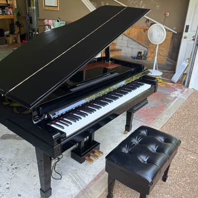 Roland Digital Baby Grand Piano HP 7700 1992 - Polished Black Finish w/ matching tufted leather bench