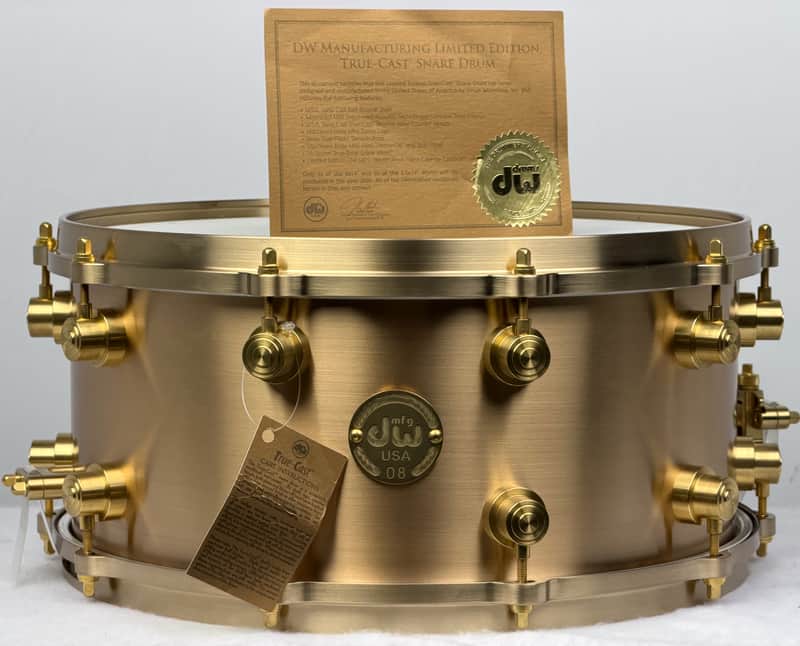 DW 6.5x14" True-Cast Snare Drum - Sand Cast Brushed Bell Bronze, MINT! image 1