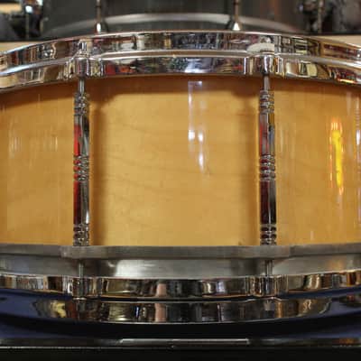 2000s Pearl 6.5x14 Free Floating Snare Drum in Natural Maple image 3
