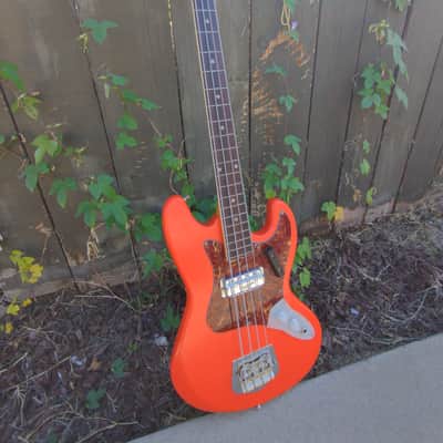UPDATE HSC Kingston (Teisco ?) Jazz Bass Copy Red Orange image 3
