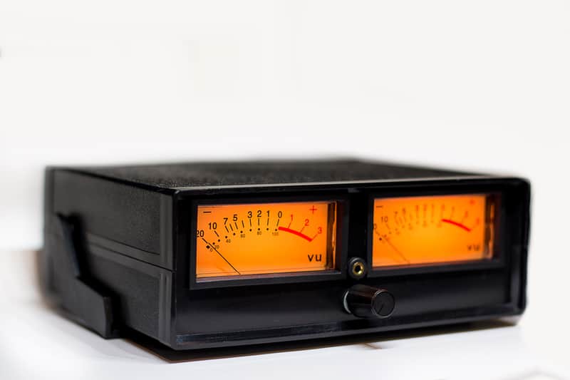 Vintage Look VU Meter Audio Visualizer Stereo Double Analog Warm Lamp & Ice Blue Led Above Display image 1