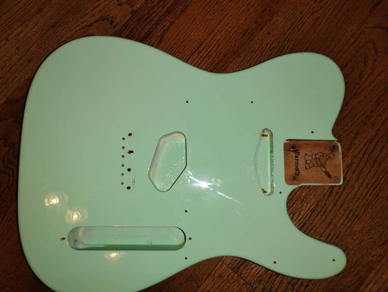 Warmoth Roasted Alder Telecaster Body Nitro Finished Surf Green image 1