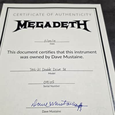 DAVE MUSTAINE'S MEGADETH Studio Album Recorded Tech 21 Double Drive 3x Unique Cascading Overdrive Guitar Pedal Artist Owned by Dave Mustaine Signed COA image 5