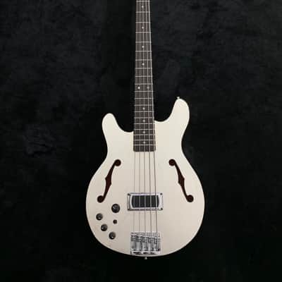 Wrong Way Customs 5 String Semi-Hollowbody Bass 2019 Silver Leaf image 4