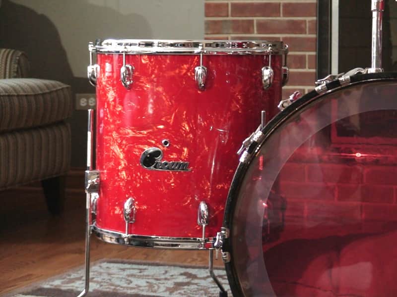 Vintage Crown 4 pc. Red Mother of Pearl 1960's Drum Set MIJ | Reverb