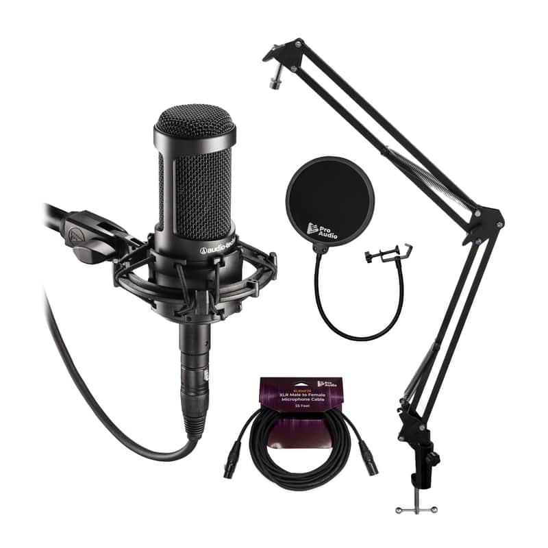 Audio Technica AT2035 Studio Condenser Microphone with Accessory Bundle image 1