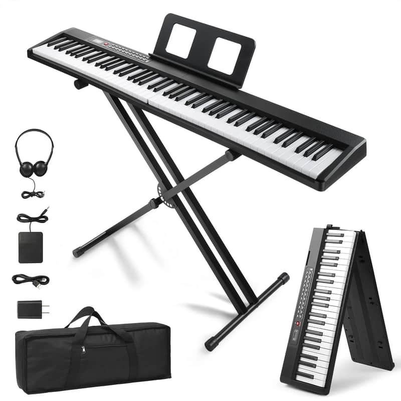 Piano Keyboard + Stand Pedal Bag 88 Key Velocity Sensitive image 1