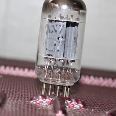 GE 12AX7 ECC83 LONG GRAY 2 HOLE LADDER PLATE FAT D GETTER GETTER TEST NOS+ MINTY VINTAGE 1955ISH image 1