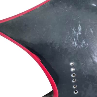 Custom Black Red Guitar Warlock Style Body, String Through Bridge image 3