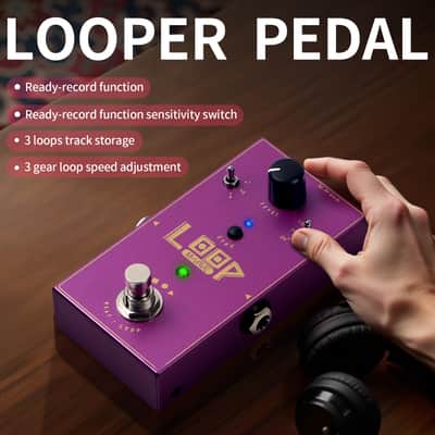 M-vave Loop Pedal for Electric Guitar,Stereo Looper Pedal with 3-Gear Speed Control, 3-Track 11 Mins Looper Recording Capacity, (Price includes the import duty for US buyer) image 2
