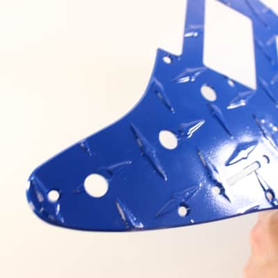 Blue Aluminum Diamond Plate HSH Strat Pickguard Fits Fender Stratocaster image 7