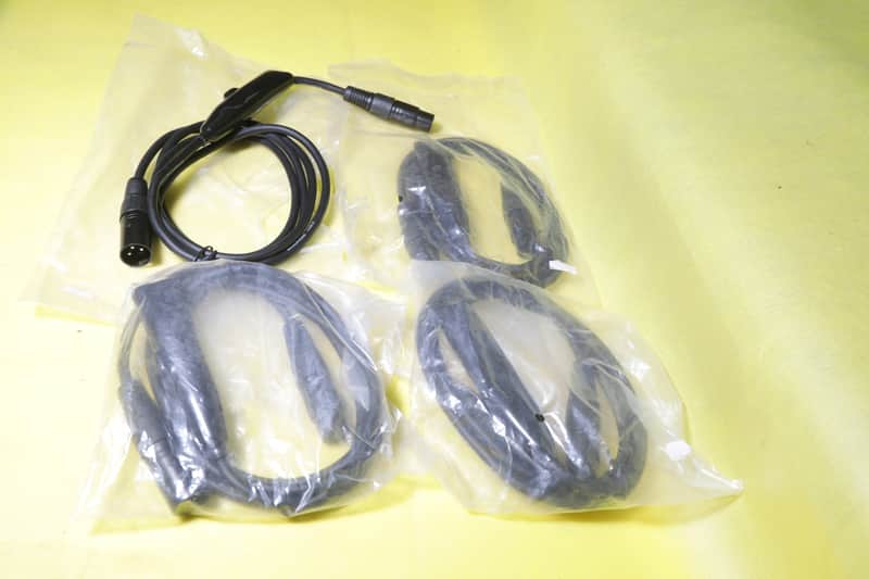 Four (4) XLR to XLR 3 pin male female extension leads 1.8m black image 1