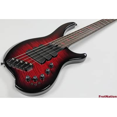 Dingwall AB1 Afterburner 1 RedBurst 5-String Multi-Scale Fanned Fret Bass Flame Maple Darkglass image 3