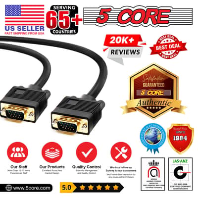 5 Core 3 Feet SVGA VGA Computer Monitor Cable Male to Male 1080p High Resolution - VGA 1001-VGA 1001 image 9