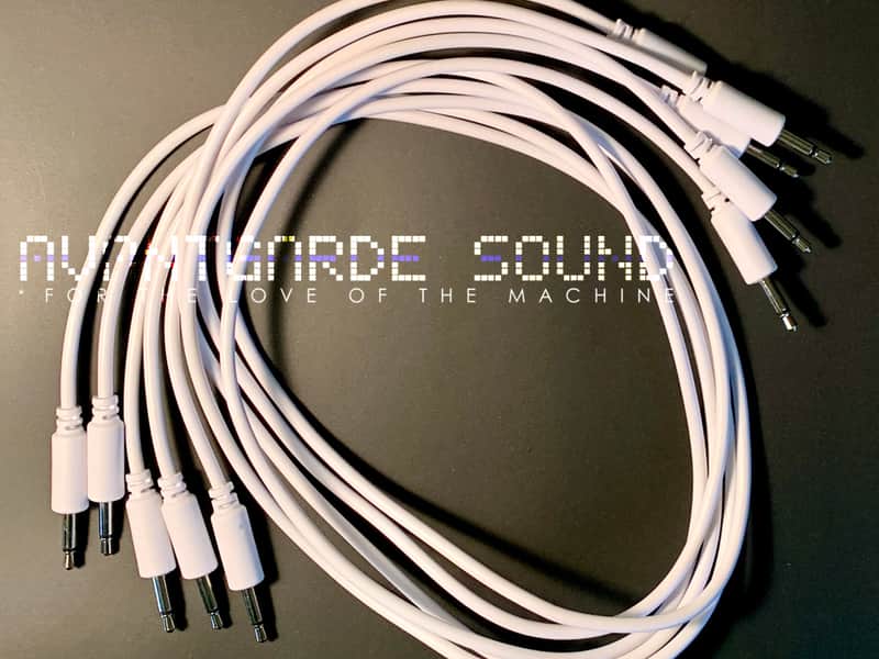 • LONG! 5-pack WHITE ~27"/69cm • SD69 Eurorack Patch Cables, StevenDonziger Series • Avantgarde Sound image 1