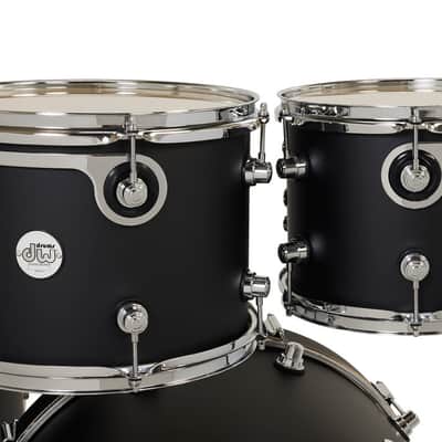 DW Design Series 4-Piece Drum Kit - 22" Black Satin (DDLM2214BL) image 7