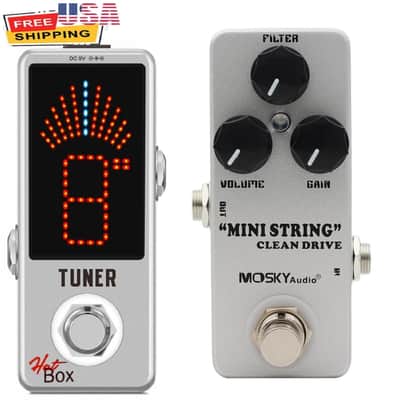 Mosky MINI STRING CLEAN DRIVE Overdrive Guitar Effect Pedal Amp Sim + Hot Box Tuner image 1