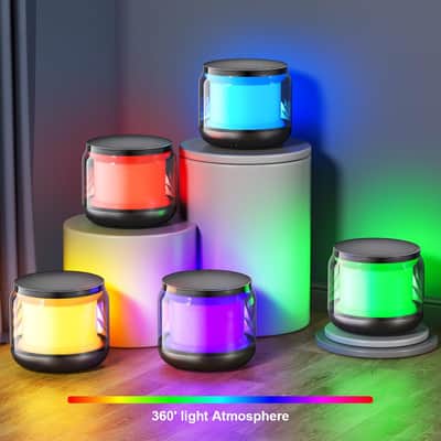 Mini Bluetooth Speaker with TWS Stereo Pairing, Enhanced Bass, LED Lights & Rechargeable Battery, Compact Wireless Speaker image 7