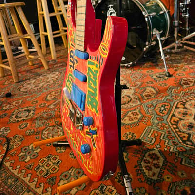 1980s Rockster Super Strat Red Graffiti Factory Graphics MIK image 5