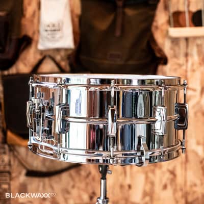 Ludwig Supraphonic - Vintage 6.5x14" 10-Lug - Pointed Blue Olive Badge - Bonham Snare image 4