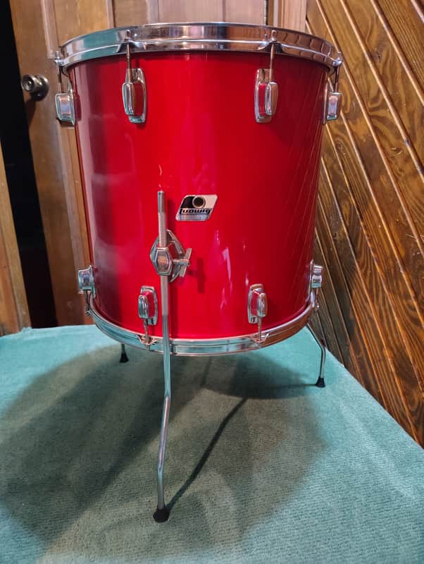 Ludwig Rockers Era 16x16 Floor Tom 1980's - Red Wrap image 1