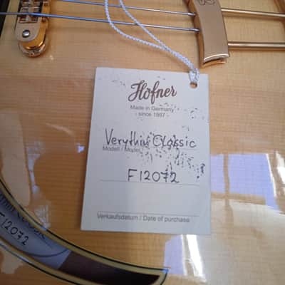 2003 Höfner Hofner Verythin Very Thin Classic handmade in Germany natural image 10