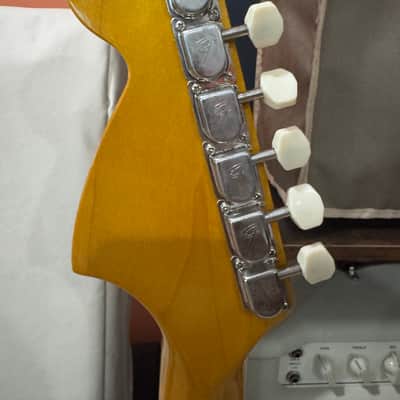 1995 Fender MG-69 Mustang Reissue - Fiesta Red - Made in Japan (MIJ) - Includes Hardshell Case image 9