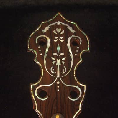 Handcrafted 5 String Banjo Neck, Solid Walnut & Mahogany DRAGON Inlay, Heel Carved, Bruce Wei BN-2020 image 1