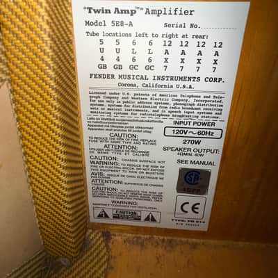 Fender Twin Amplifier Reissue ‘57 2006 - Tweed image 6