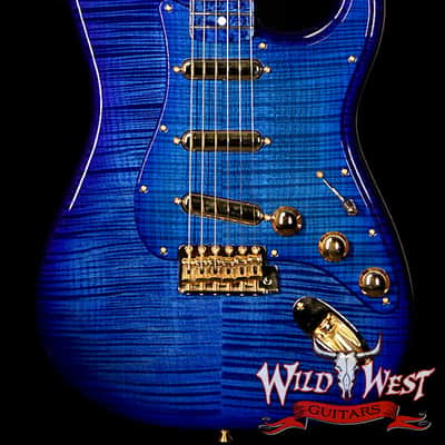 Fender Custom Shop Masterbuilt Yuriy Shishkov 1969 Stratocaster NOS Flame Top Birdseye Nk Royal Blue image 1