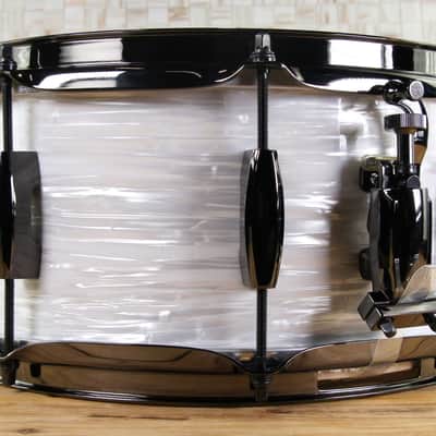 Click Custom 10ply Maple 6x12 Snare Drum White Ripple Finish image 2