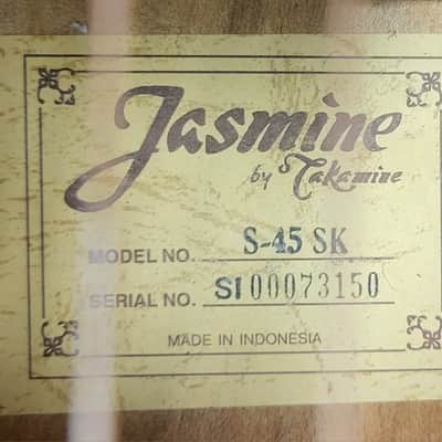 2000 Takamine Jasmine S-45 SK Acoustic Dreadnought Guitar Pro Setup New Strings Semi Hard Shell Case Bild 5