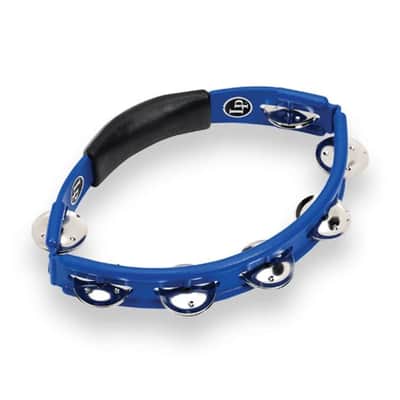 Latin Percussion LP142NYHBL City Series Tambourine with Single-Row Jingles - Blue image 1