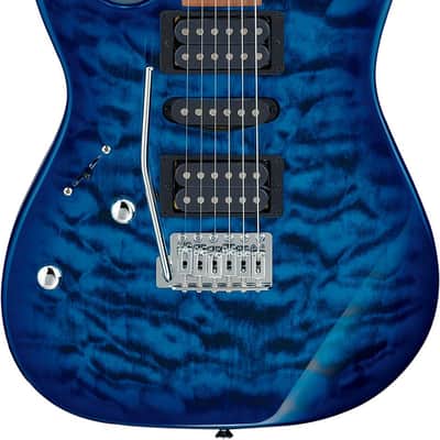 Ibanez GRX70QAL-TBB GIO GRX Electric Guitar 6-String Lefty - Transparent Blue Burst image 1