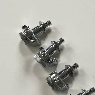6 LEFTY Genuine Fender LOCKING CHROME Tuners Inline 2pin F Logo L NON Staggered! image 9