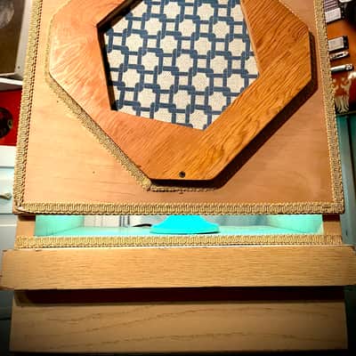 Rotary Connection 1x15 mcm guitar speaker semi open cab. Lights Up! Vintage CTS 8 ohm speaker. Real Hardwood. 2026 - Blonde/wood image 4