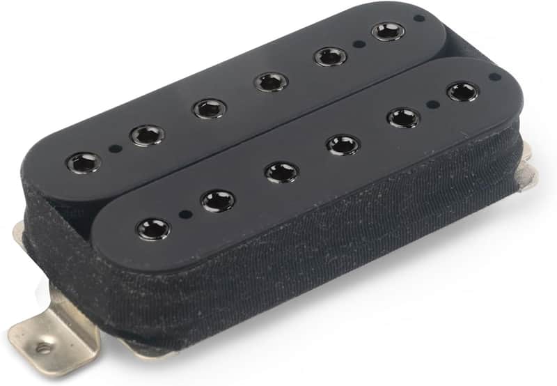 StewMac 70s Distortion Humbucker Pickup, Bridge Position, Black Exposed Coils image 1