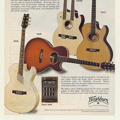 Double Neck Washburn Accoustic Electric Guitar image 3