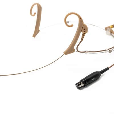 Thor AV SH20-T-TA4F Dual Ear Omnidirectional Headworn Microphone with TA4F Cable, Tan image 1