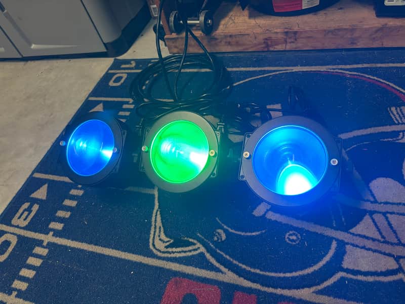 3 pack American DJ DOT246 Dotz Par 1x36w COB RGB LED Par Light 2010s - Black image 1