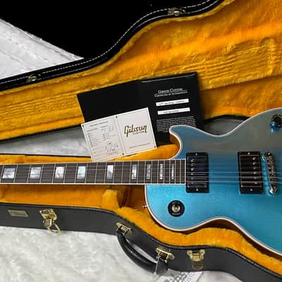 NEW! Gibson Les Paul Custom Axcess - One Of A Kind - ABSOLUTELY KILLER Flame Underneath Ice Blue Sparkle Finish! Only 7.5 lbs - Stinger Headstock - Authorized Dealer - G07381 image 16