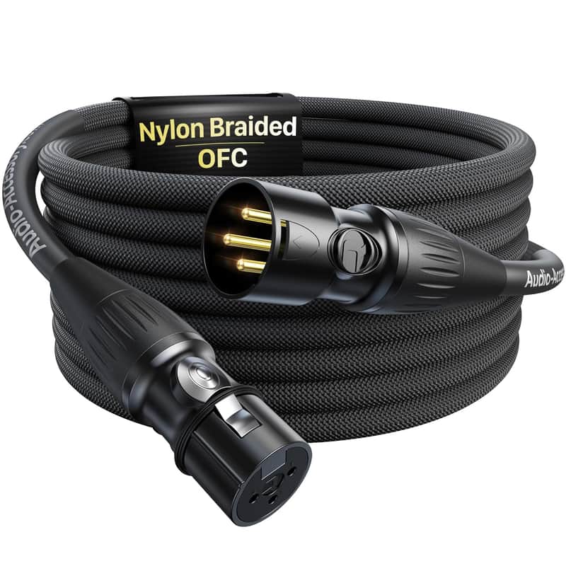 XLR Cables 10ft 1 Pack, Professional Gold-Plated Rean Connectors from Neutrik, Kevlar-Reinforced Nylon Braided XLR Microphone Cable, Mic Cable, Durable Shielded and Balanced XLR Male to Female Cord image 1