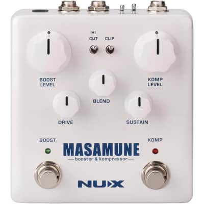 NuX NBK-5 Masamune Booster and Kompressor Guitar Effect Pedal | Crafted to Refine and Elevate Your Music, White image 1