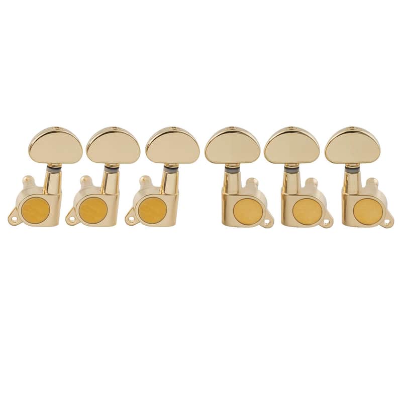 3R3L 15:1 Ratio Full Sealed Machine Heads Tuners Tuning Pegs Keys with Half Moon Button for Acoustic Electric Guitar, Gold image 1