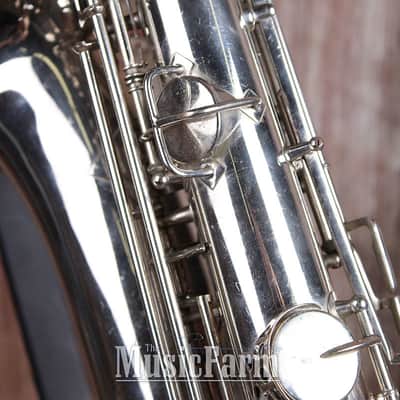 H N White King Vintage 1920s C Melody Saxophone Silver Made in the USA image 16