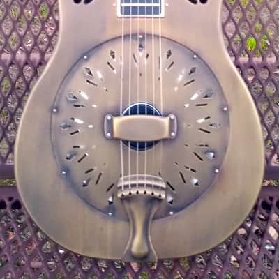 National Reso-Phonic 2023 NRP Custom Antique Brass Deluxe 12 Fret w/ Charlie Christian Pickup & Waverlys image 3
