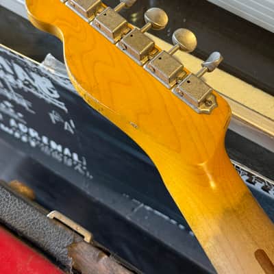 Custom Partscaster Double Bound Freakaster Telecaster Custom with Vintage Oklahoma License Plate Pickguard- Nitro Relic Aged Black image 12