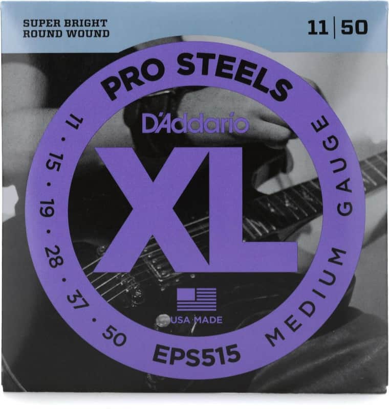 D'Addario Pro Steels Super Bright Round Wound Medium Gauge EPS515 image 1