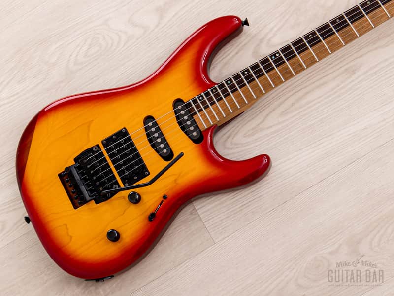 1990 Edwards by ESP Vision Alpha SSH Superstrat Cherry Sunburst w/ Floyd Rose image 1